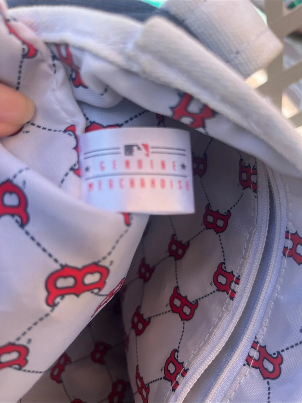 Boston Red Sox Navy Canvas Duffel Tote with Red 'B' Logo
